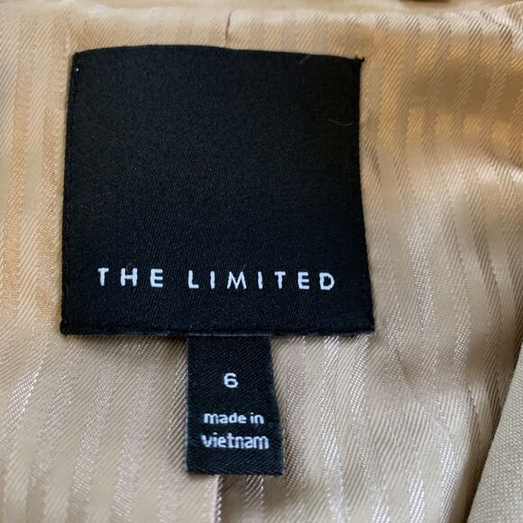 The Limited Blazer Suit Jacket 6 Tan Beige Y2K Preppy Minimal Career Work Slim - Picture 4 of 8